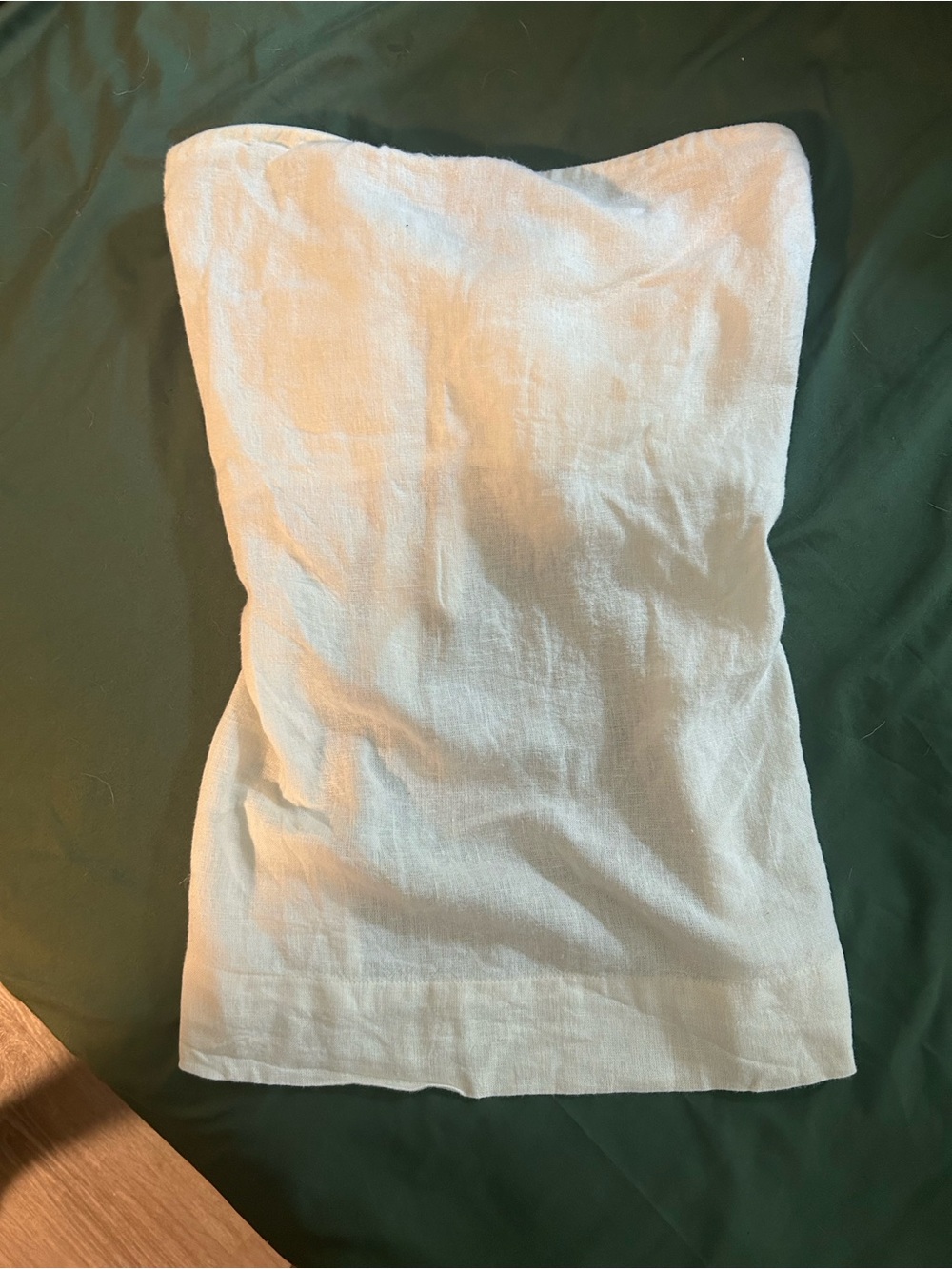 Free People White Linen-Blend Strapless Tube Top